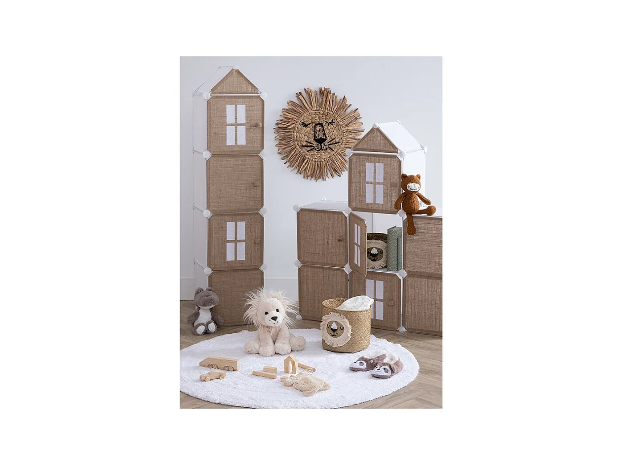 Rangement Enfant en Jute "Château" 109cm Beige