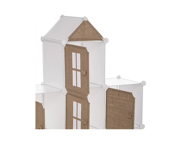 Rangement Enfant en Jute "Château" 109cm Beige