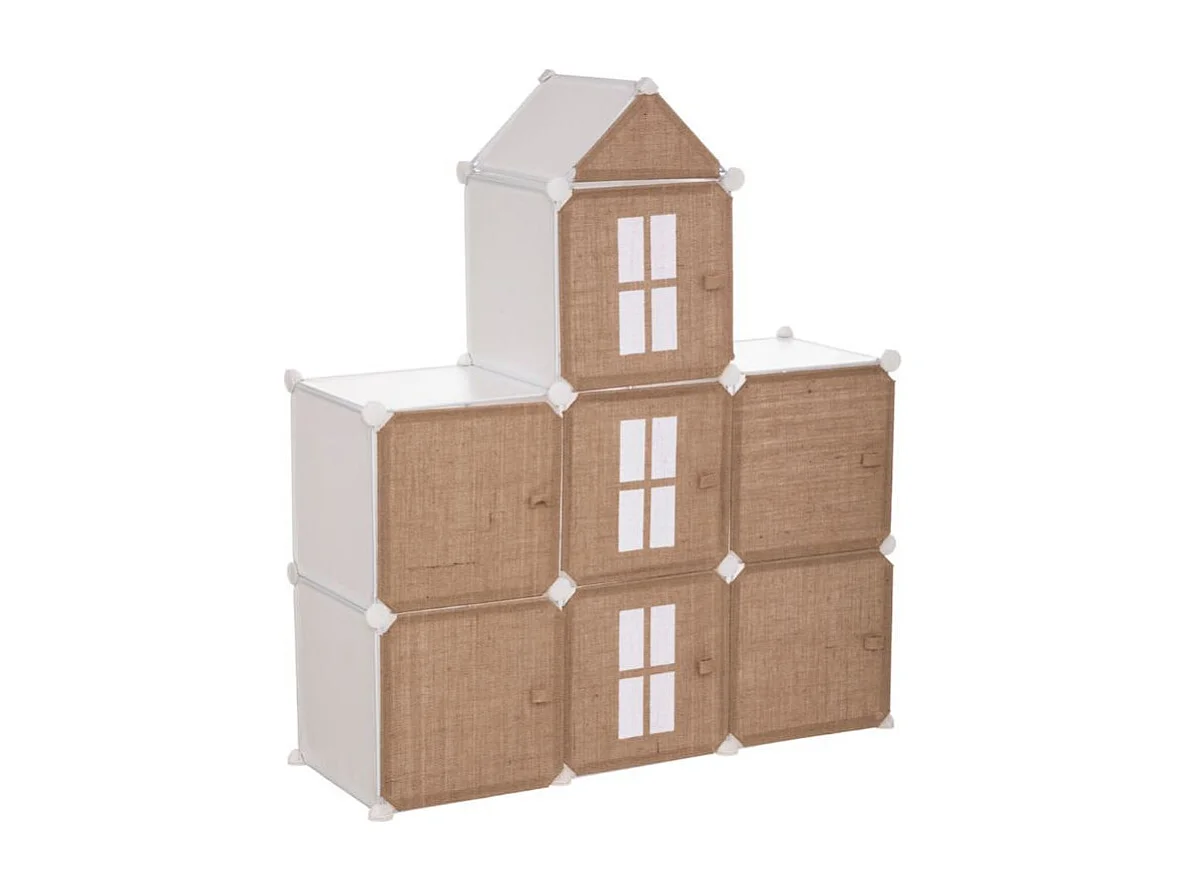 Rangement Enfant en Jute "Château" 109cm Beige