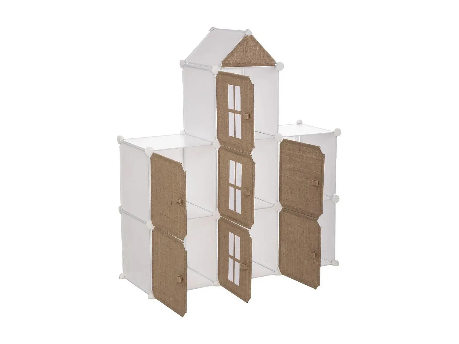 Rangement Enfant en Jute "Château" 109cm Beige