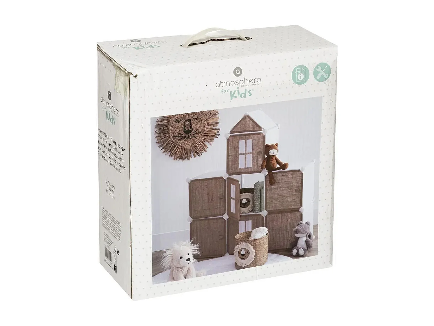 Rangement Enfant en Jute "Château" 109cm Beige