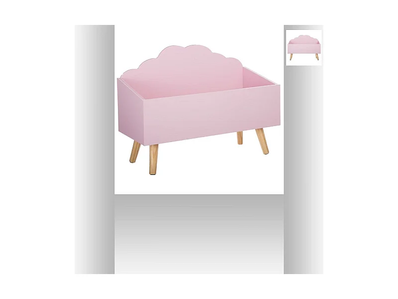 Coffre de Rangement "Nuage" 58cm Rose