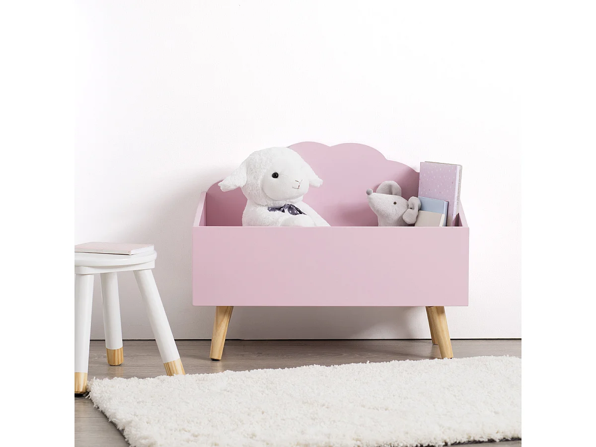 Coffre de Rangement "Nuage" 58cm Rose