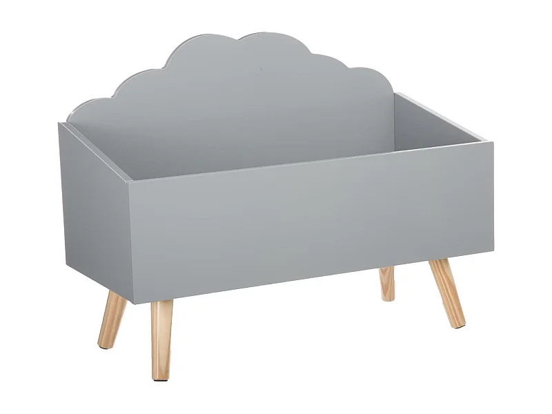 Baú Infantil Nube Douceur Melamina Cinza/Carvalho 58 cm