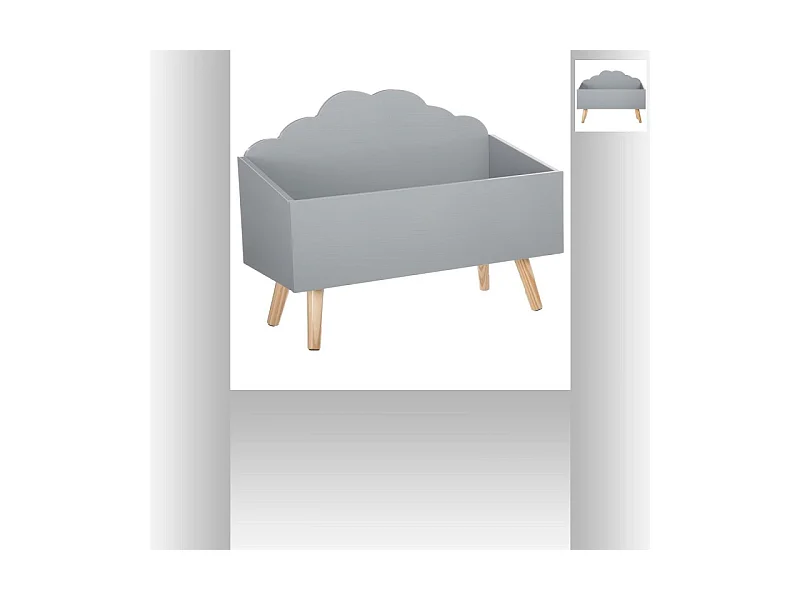 Coffre de Rangement "Nuage" 58cm Gris