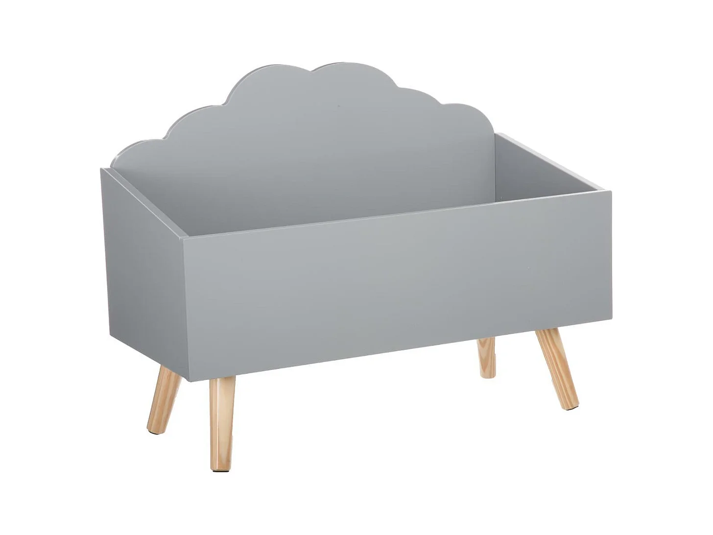 Coffre de Rangement "Nuage" 58cm Gris