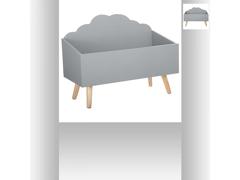 Coffre de Rangement "Nuage" 58cm Gris