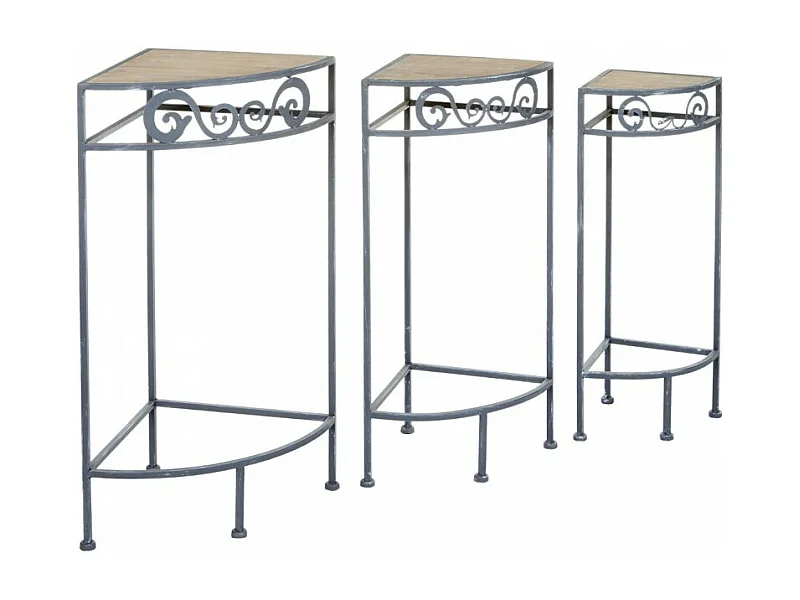 Lot de 3 Etagères d'Angle "Botal" Naturel