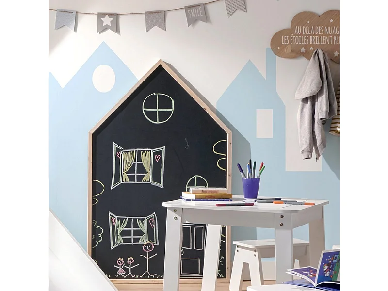 Ardoise Murale Décorative "Maison" 116cm Noir