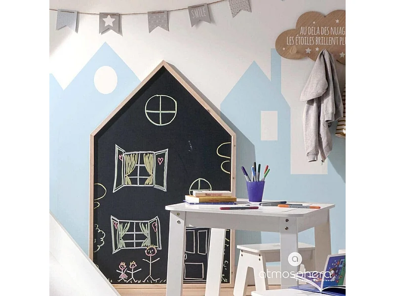 Ardoise Murale Décorative "Maison" 116cm Noir