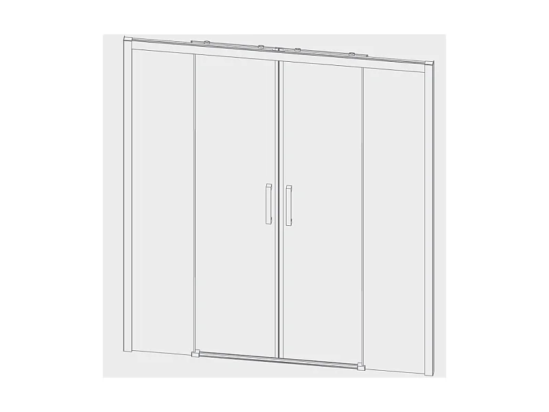 Paroi de douche 2 verres fixes + 2 portes coulissantes S400 190 cm  Sans paroi latérale