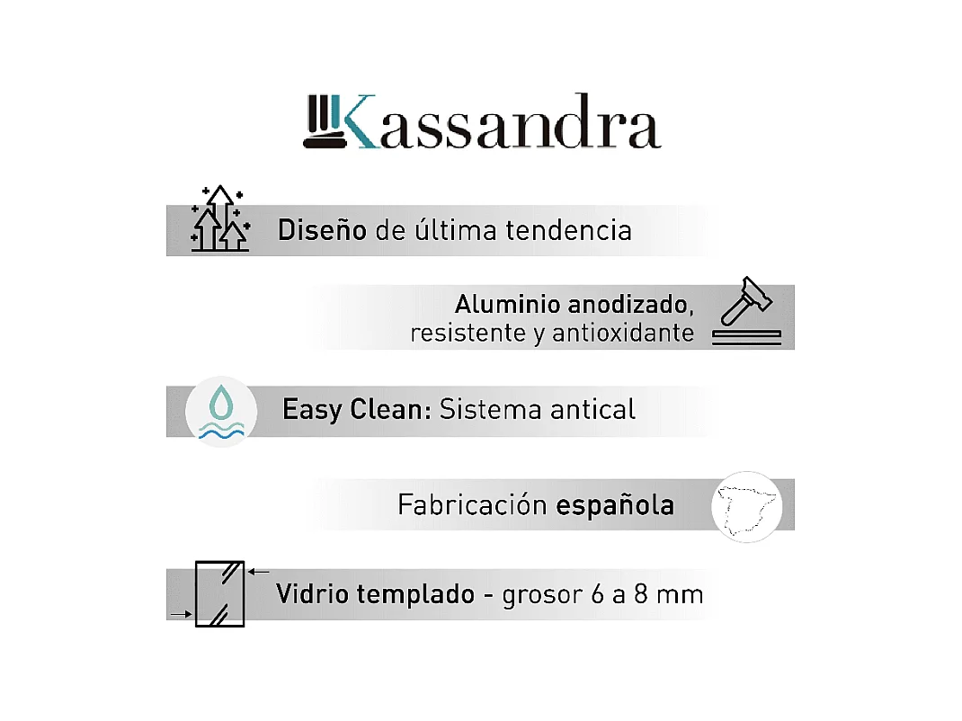 Frontal de ducha 2 fijos+ 2 Puertas Correderas 192-198 cm S400 Cromado