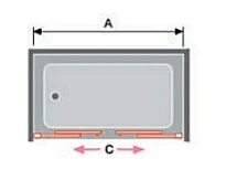 Paroi de douche 2 verres fixes + 2 portes coulissantes S400 verre sérigraphié 190 cm Sans paroi latérale
