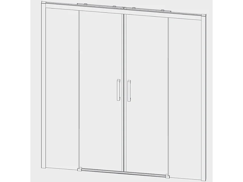 Frontal de ducha 2 fijos+ 2 Puertas Correderas 192-198 cm S400 Cromado con Cristal serigrafiado