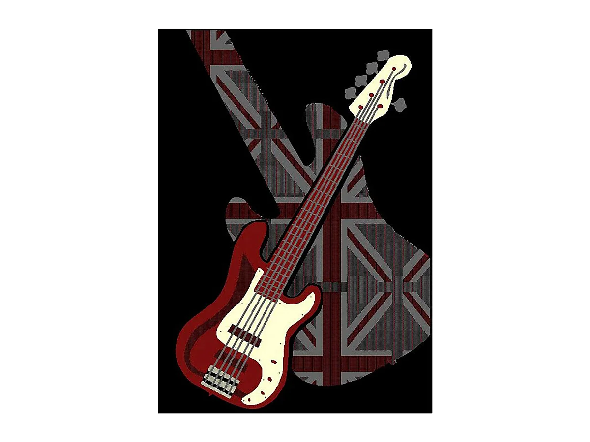 Tapis enfant 235x320 rectangle tissé noir LYN49 GUITARD