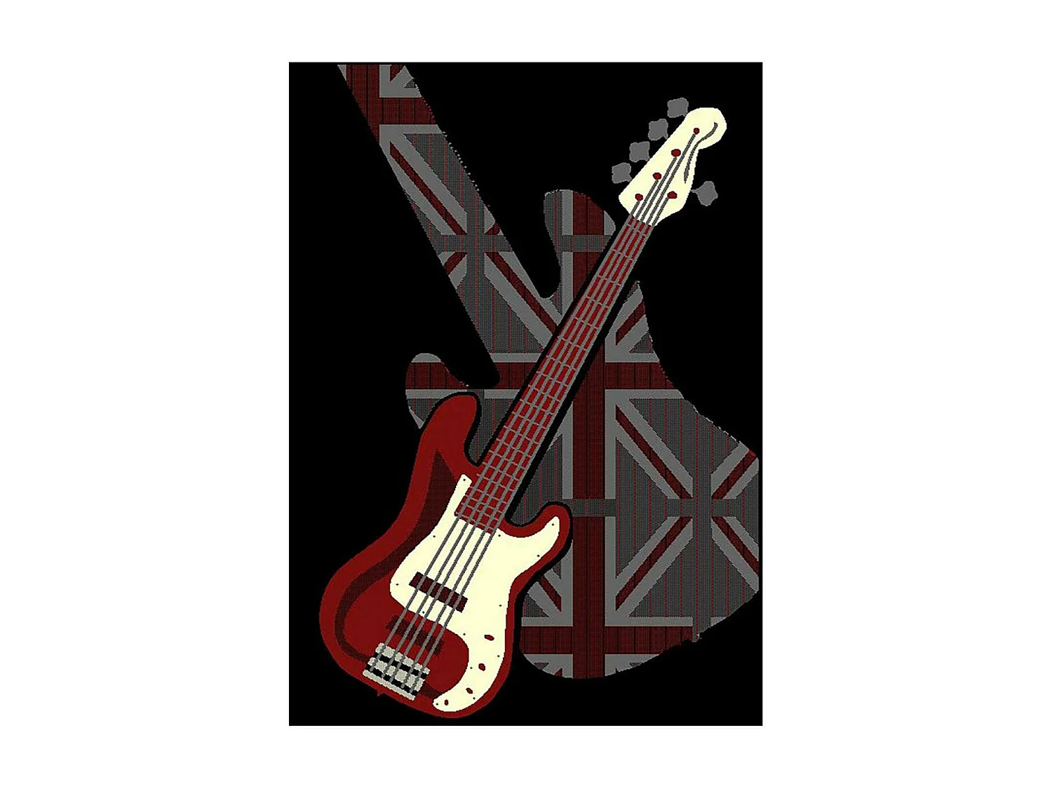 Tapis enfant 235x320 rectangle tissé noir LYN49 GUITARD