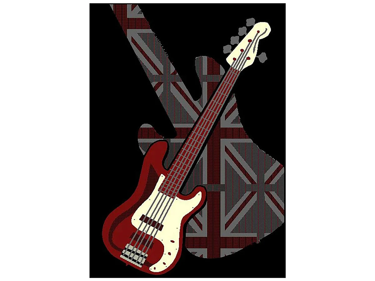 Tapis enfant 235x320 rectangle tissé noir LYN49 GUITARD