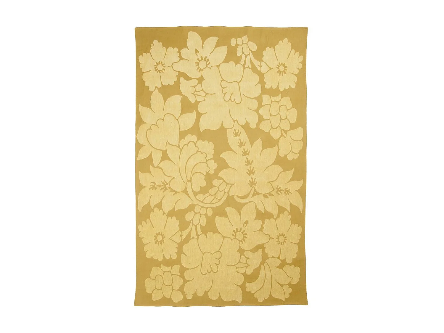 Tapis kilim 150x235 rectangle tissé en coton beige motif floral ALIXIA