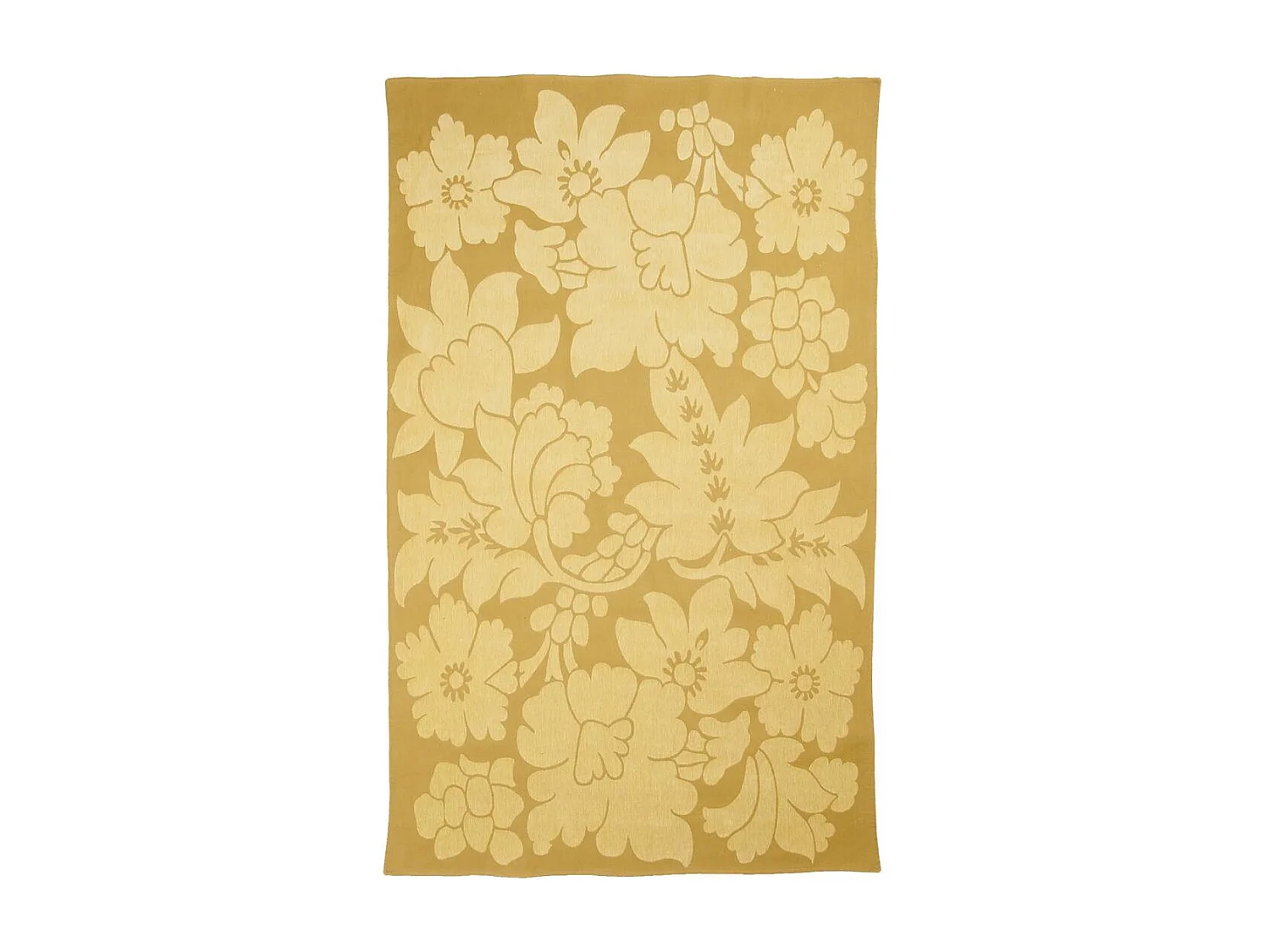 Tappeto Kilim 150x235 rettangolo intrecciato in cotone beige motivo floreale ALIXIA