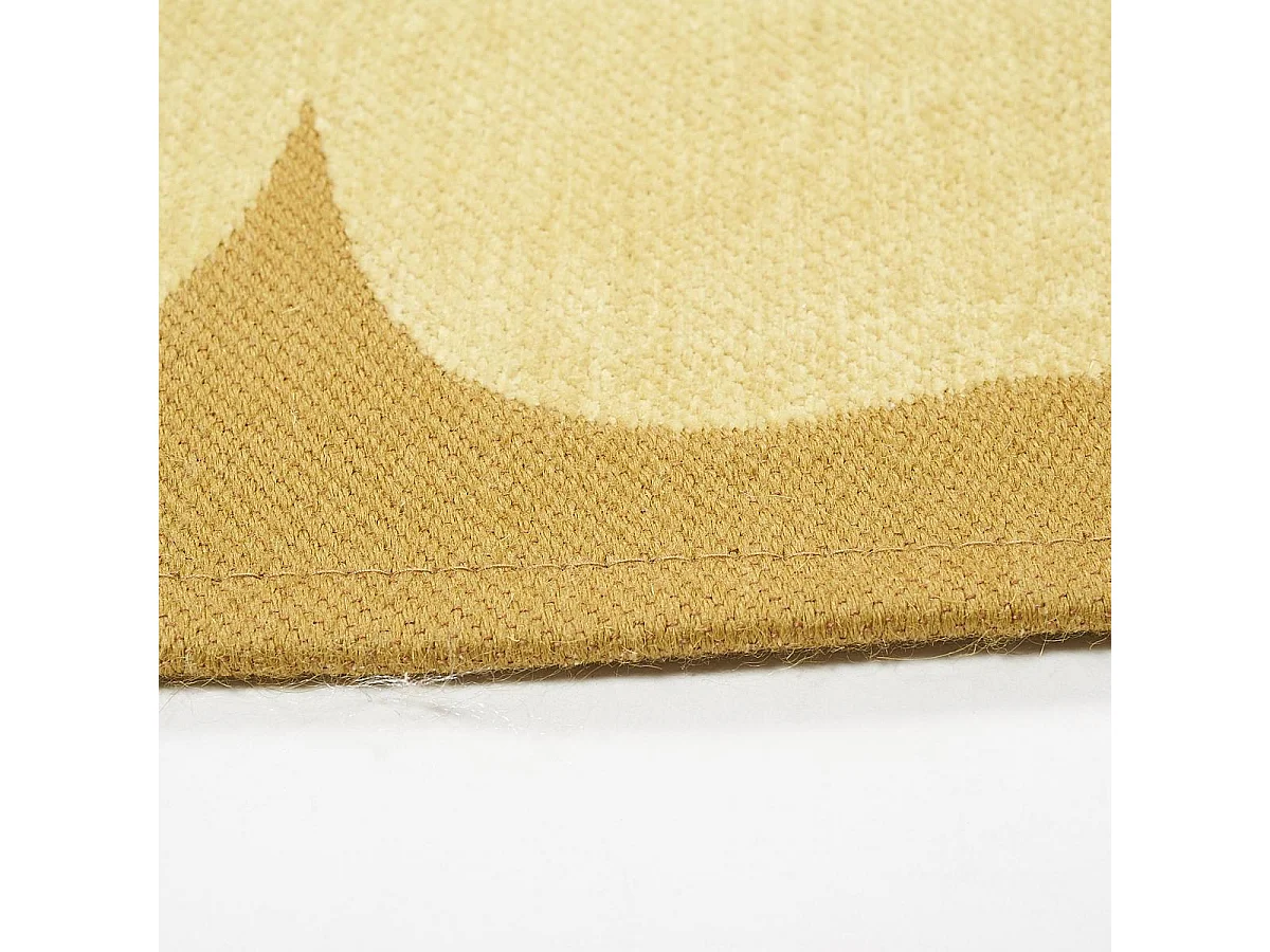 Tappeto Kilim 150x235 rettangolo intrecciato in cotone beige motivo floreale ALIXIA