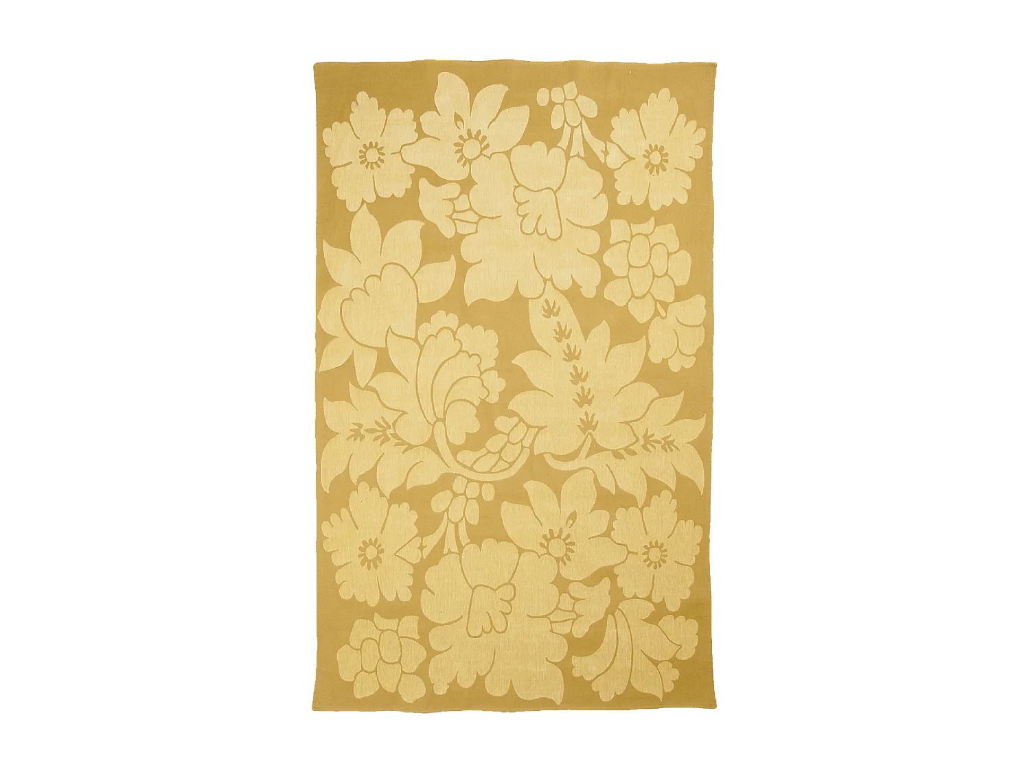 Tappeto Kilim 150x235 rettangolo intrecciato in cotone beige motivo floreale ALIXIA