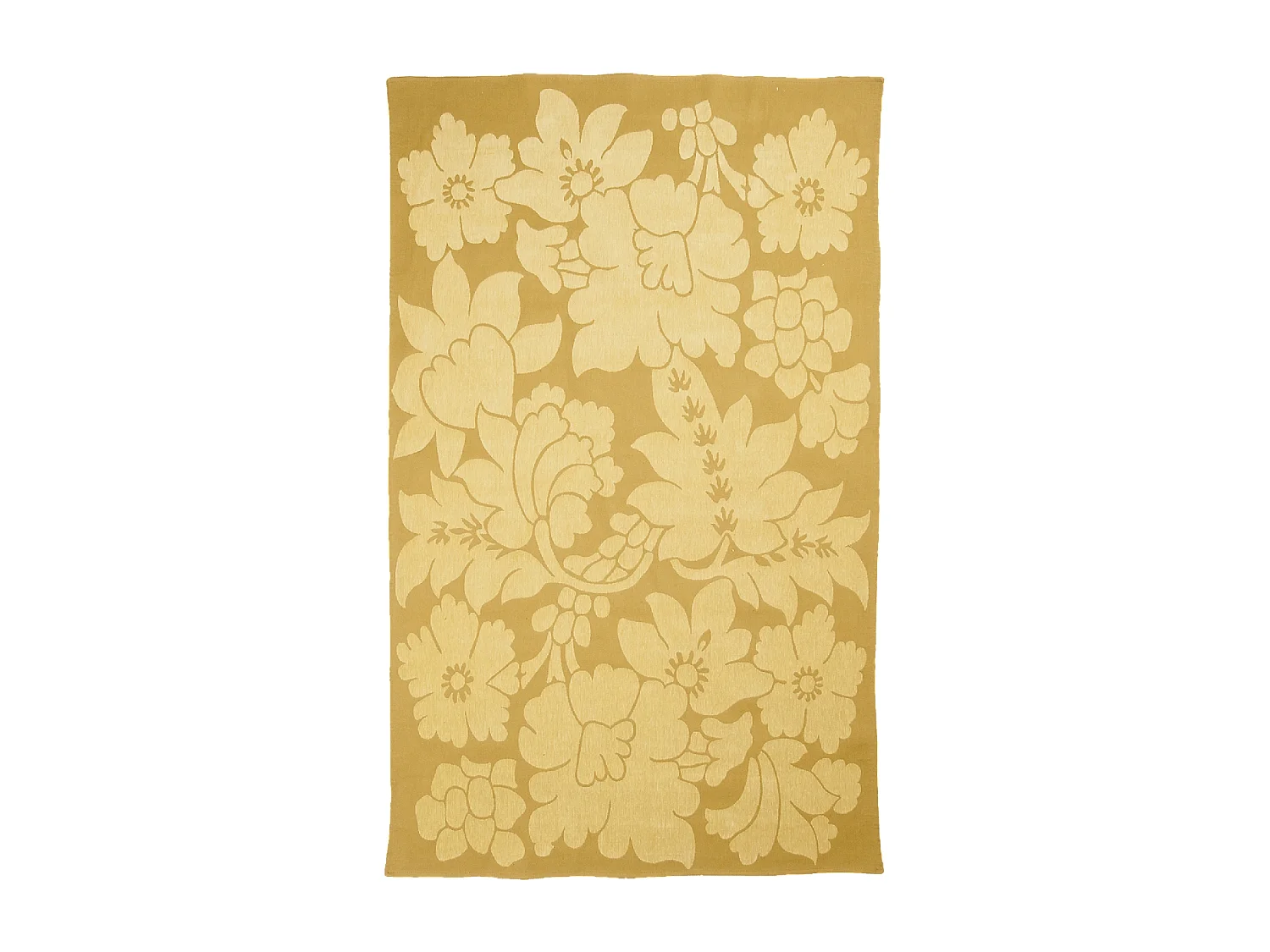 Tappeto Kilim 150x235 rettangolo intrecciato in cotone beige motivo floreale ALIXIA