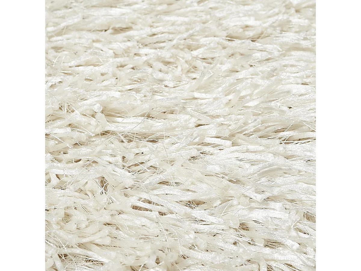 Tapis shaggy 160x240 rectangle fait main blanc motif uni LAMBANA