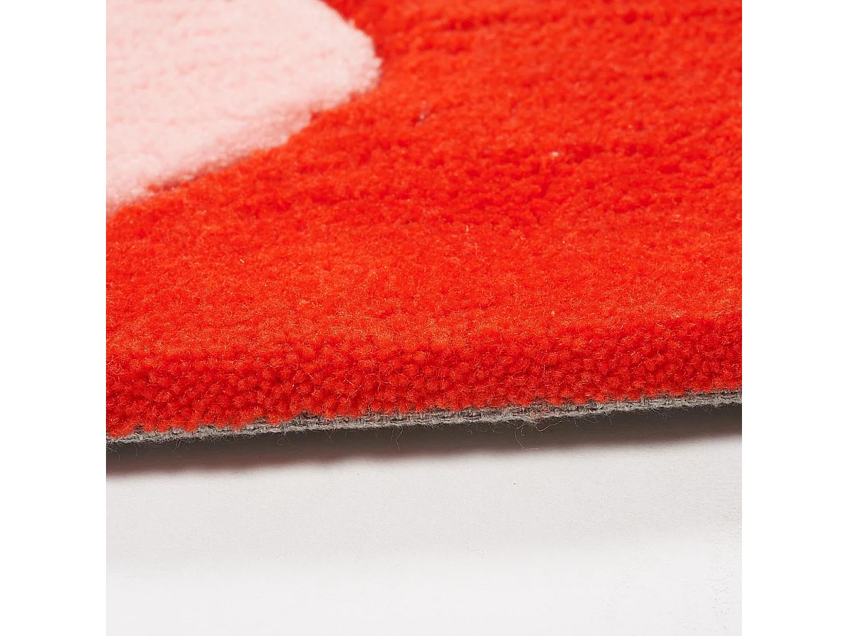 tapis chambre 80x150 fait main en acrylique rose et violet motif géométrique