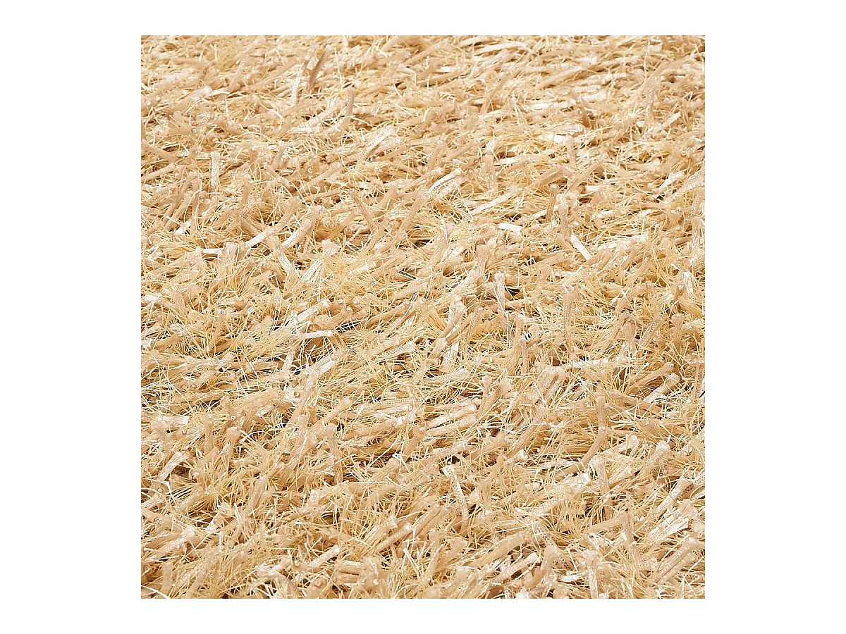 Tapis shaggy 160x230 rectangle fait main beige motif uni GLAMOURA