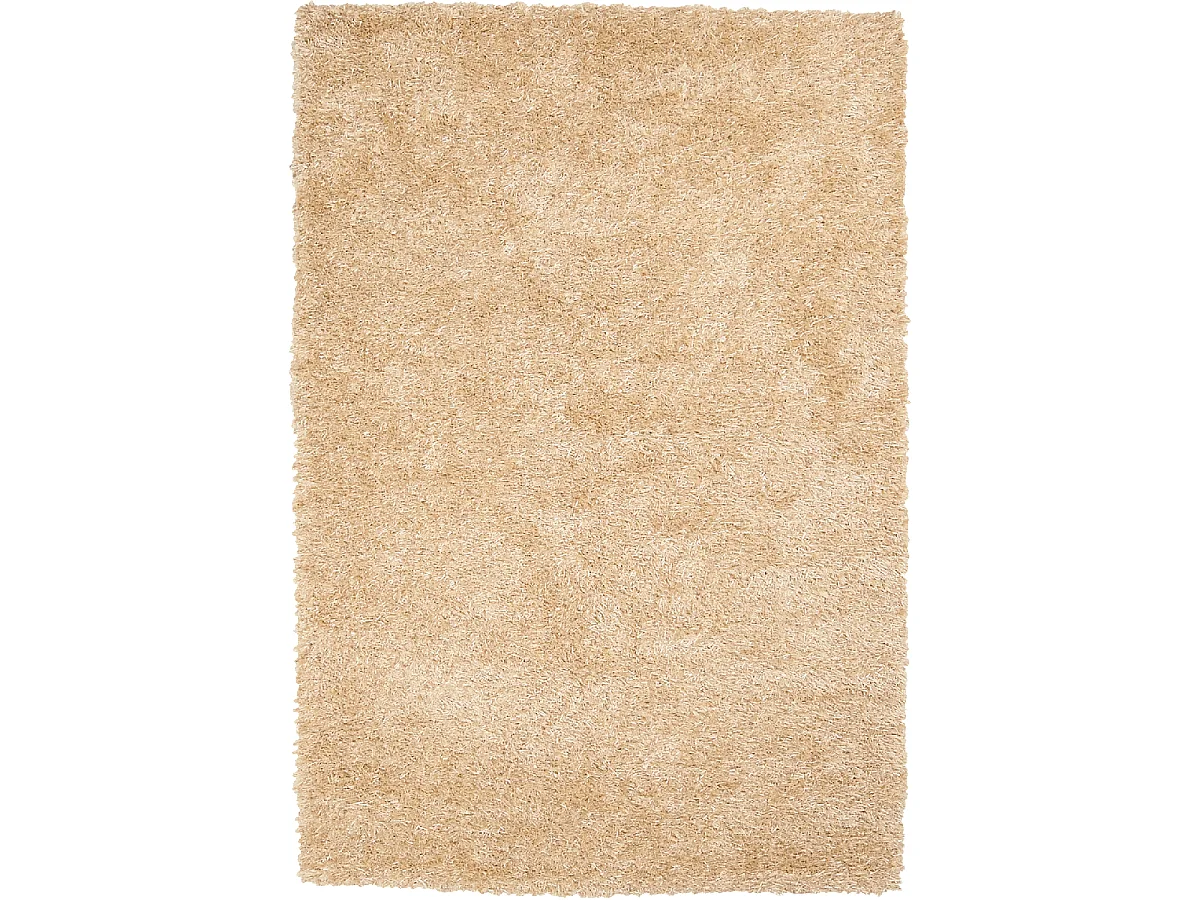 Tapis shaggy 160x230 rectangle fait main beige motif uni GLAMOURA