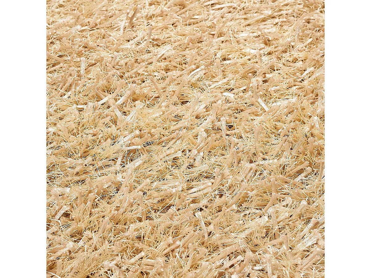 Tapis shaggy 160x230 rectangle fait main beige motif uni GLAMOURA