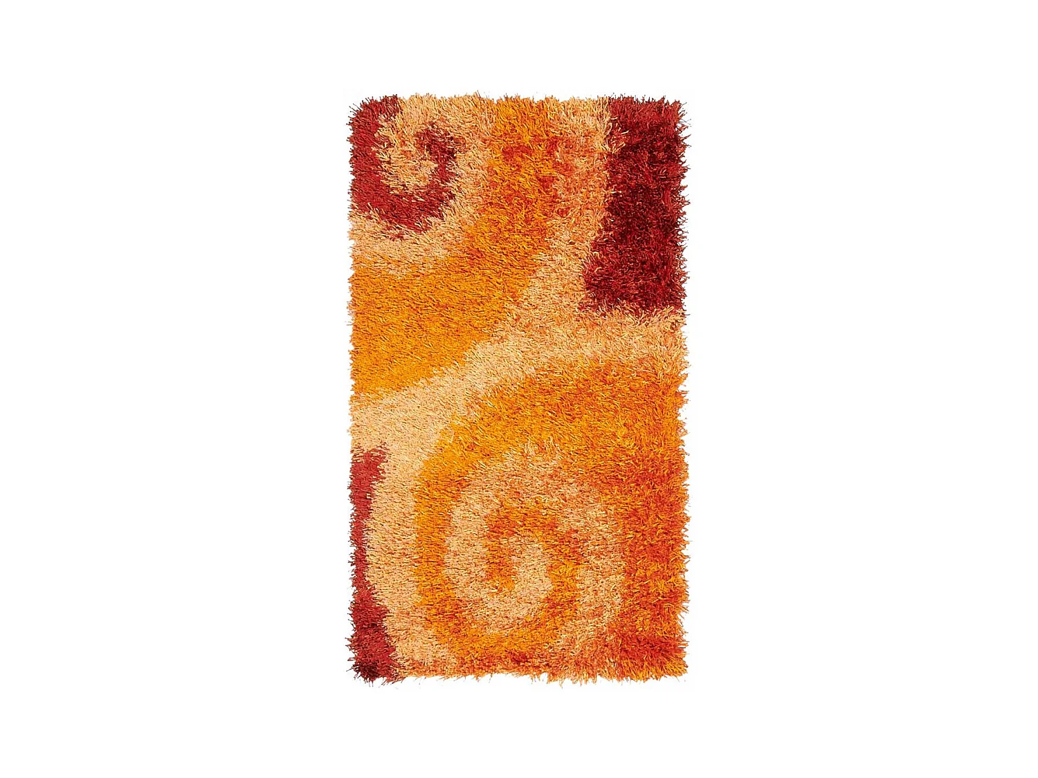 Tapis shaggy 90x160 rectangle fait main beige et marron motif enfant LOUXY