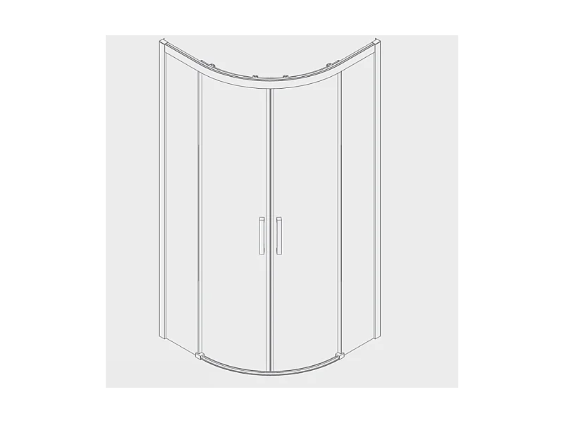 Angular de ducha 2  Fijos 55cm + 2 Puertas Correderas 90x90 90x90 Semicircular S400 con Cristal serigrafiado radio 55cm