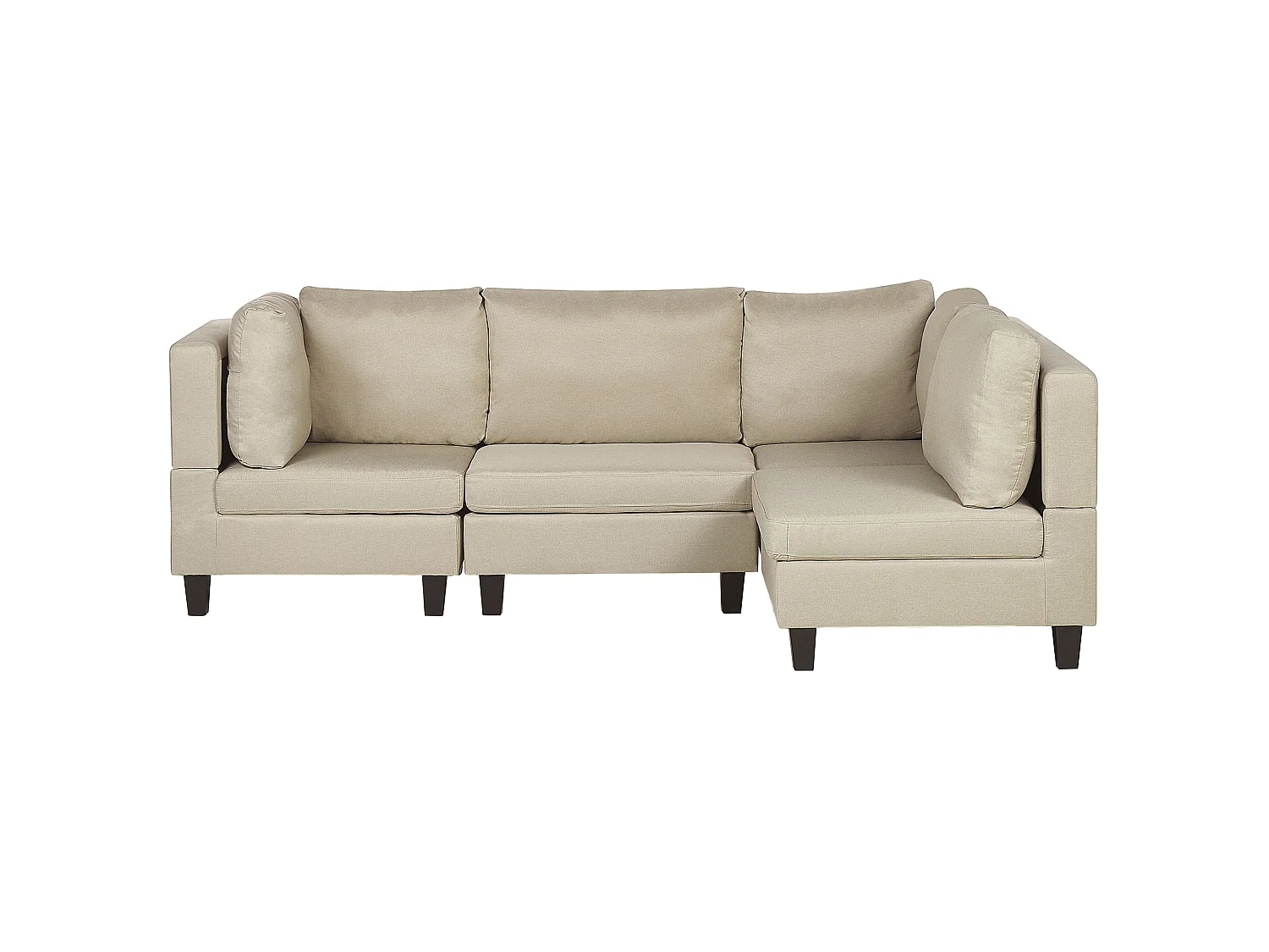 Hoekbank 4-zits stof beige rechtszijdig FEVIK