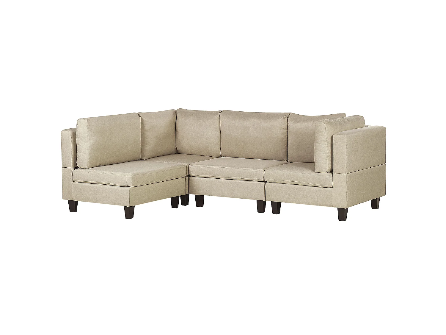 Hoekbank 4-zits stof beige rechtszijdig FEVIK