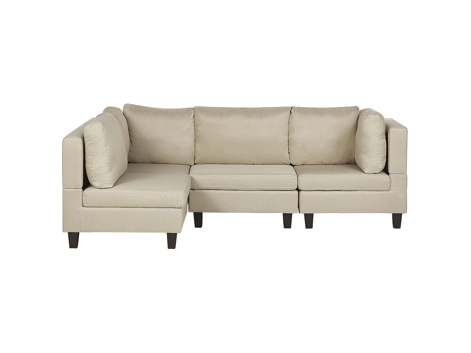 Hoekbank 4-zits stof beige rechtszijdig FEVIK