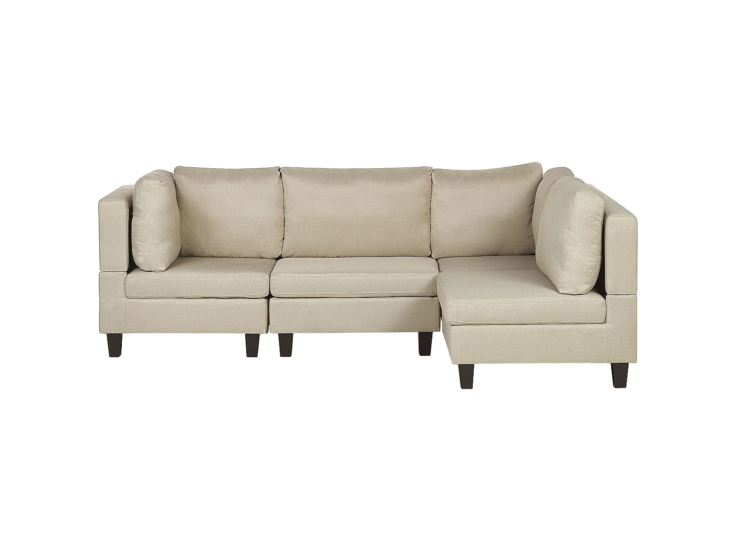 Hoekbank 4-zits stof beige rechtszijdig FEVIK