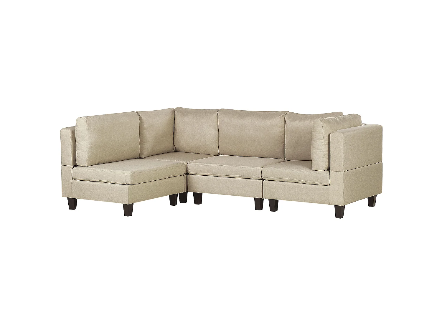Hoekbank 4-zits stof beige rechtszijdig FEVIK