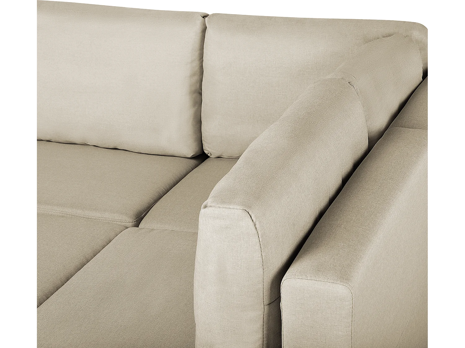 Hoekbank 4-zits stof beige rechtszijdig FEVIK