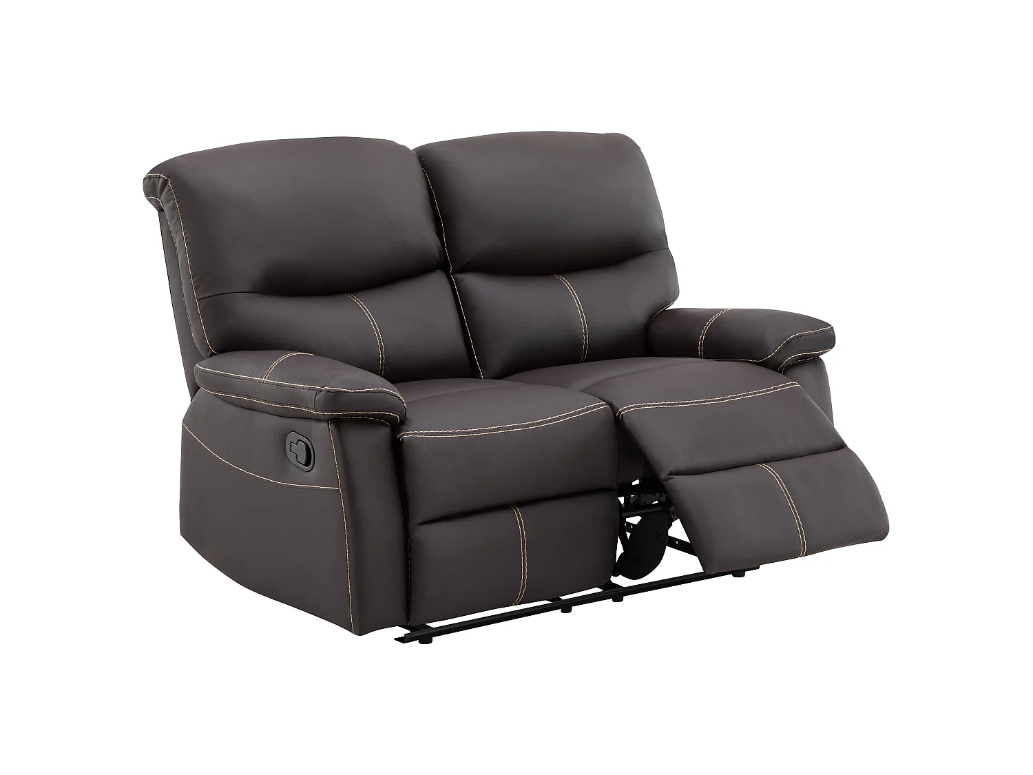 Canapés 3 places 2 places et un fauteuil relax en simili marron CANBY