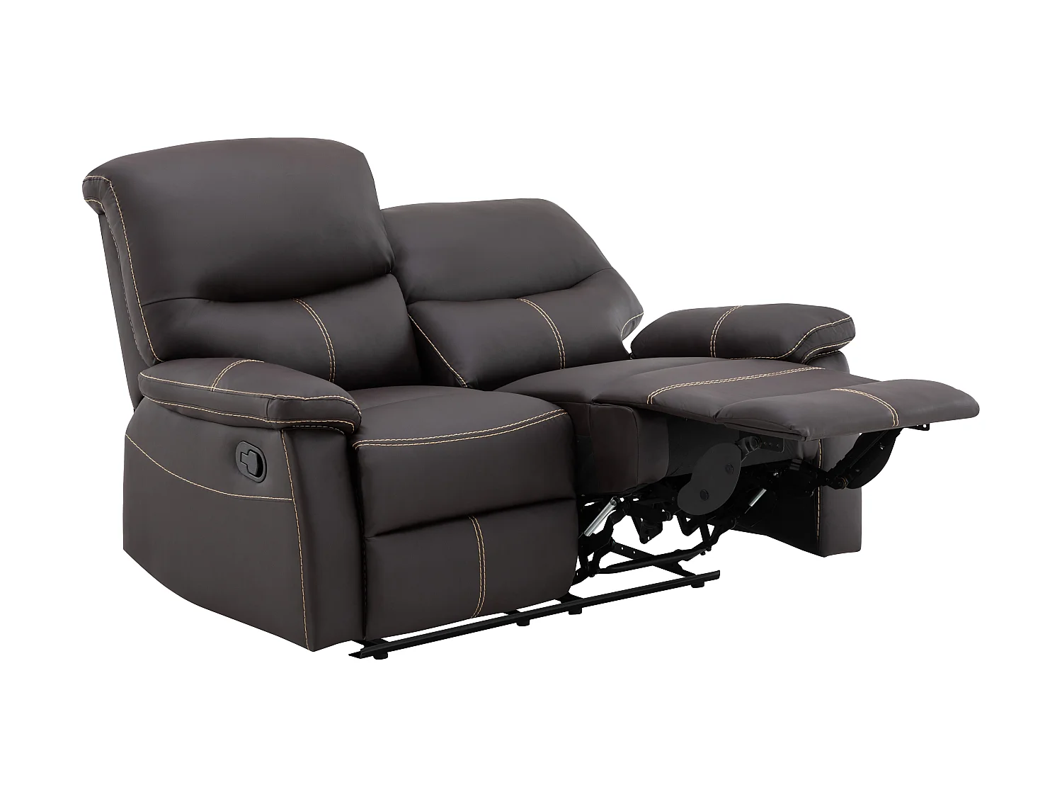 Canapés 3 places 2 places et un fauteuil relax en simili marron CANBY