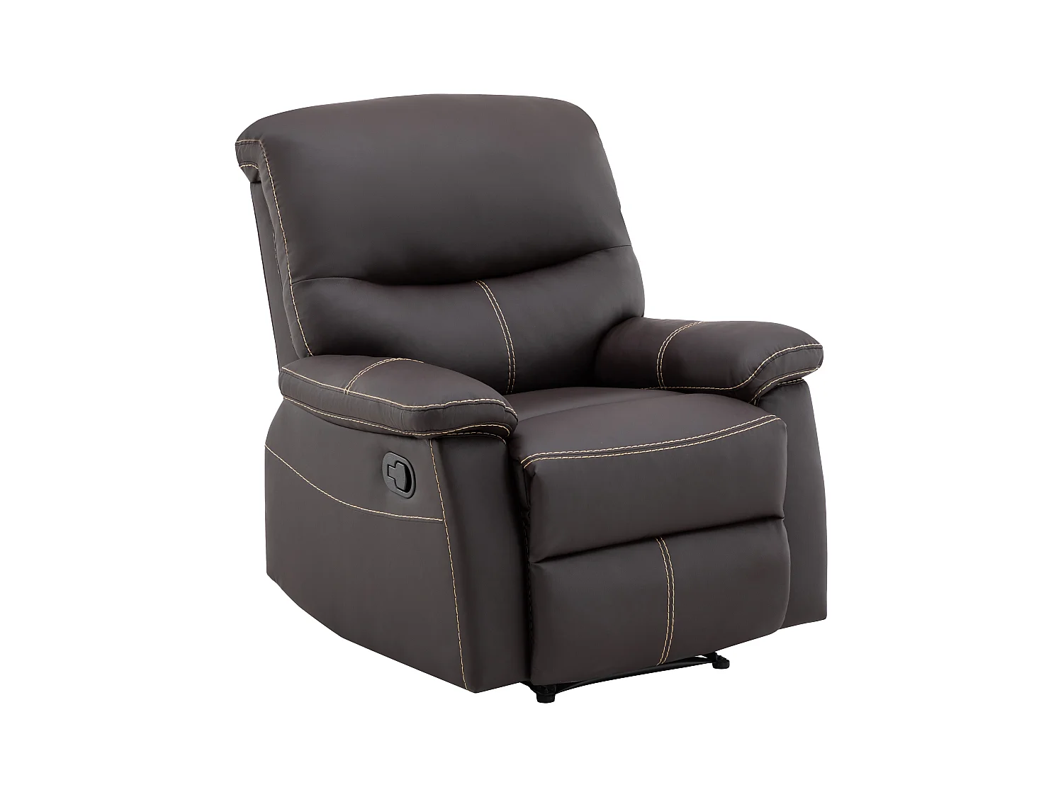 Canapés 3 places 2 places et un fauteuil relax en simili marron CANBY