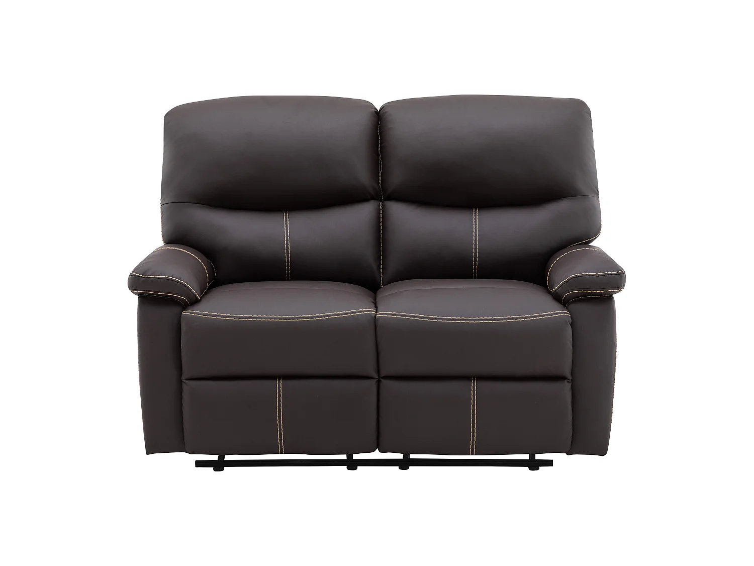 Canapés 3 places 2 places et un fauteuil relax en simili marron CANBY