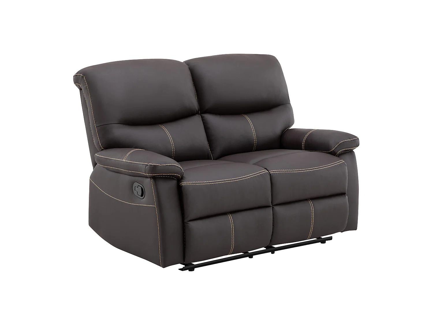 Canapés 3 places 2 places et un fauteuil relax en simili marron CANBY