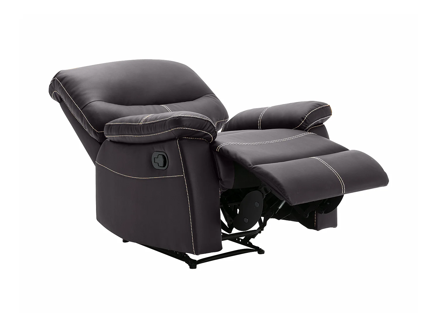 Canapés 3 places 2 places et un fauteuil relax en simili marron CANBY