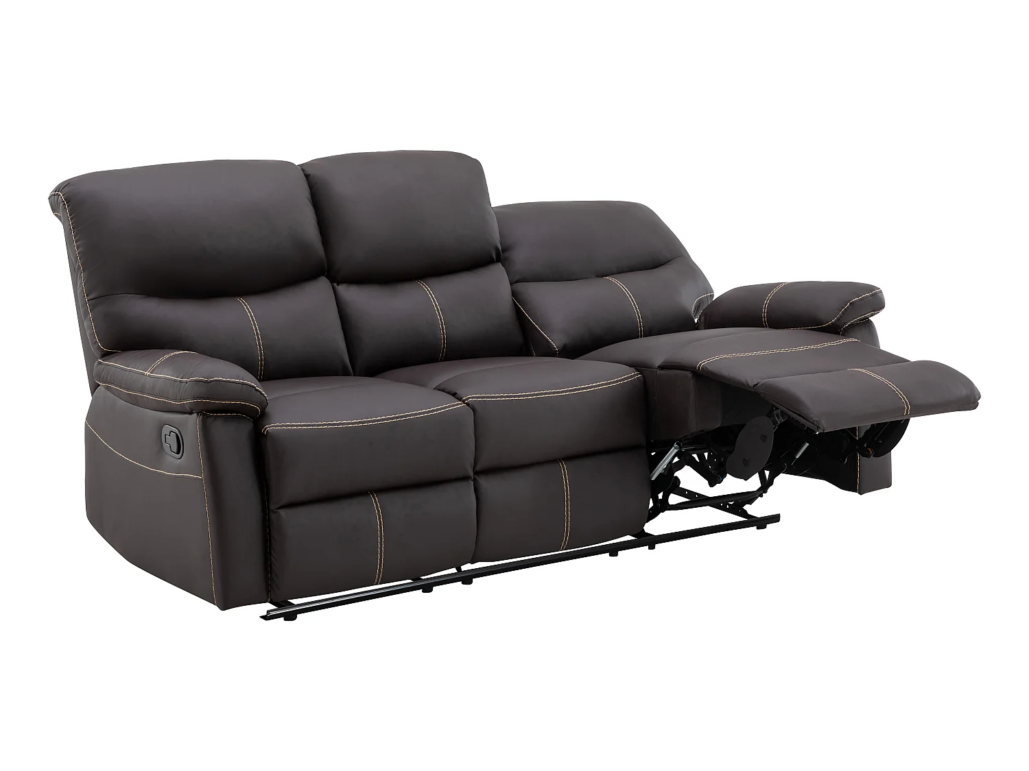 Couchgarnitur Relax 3+2+1 - Kunstleder - Braun - CANBY