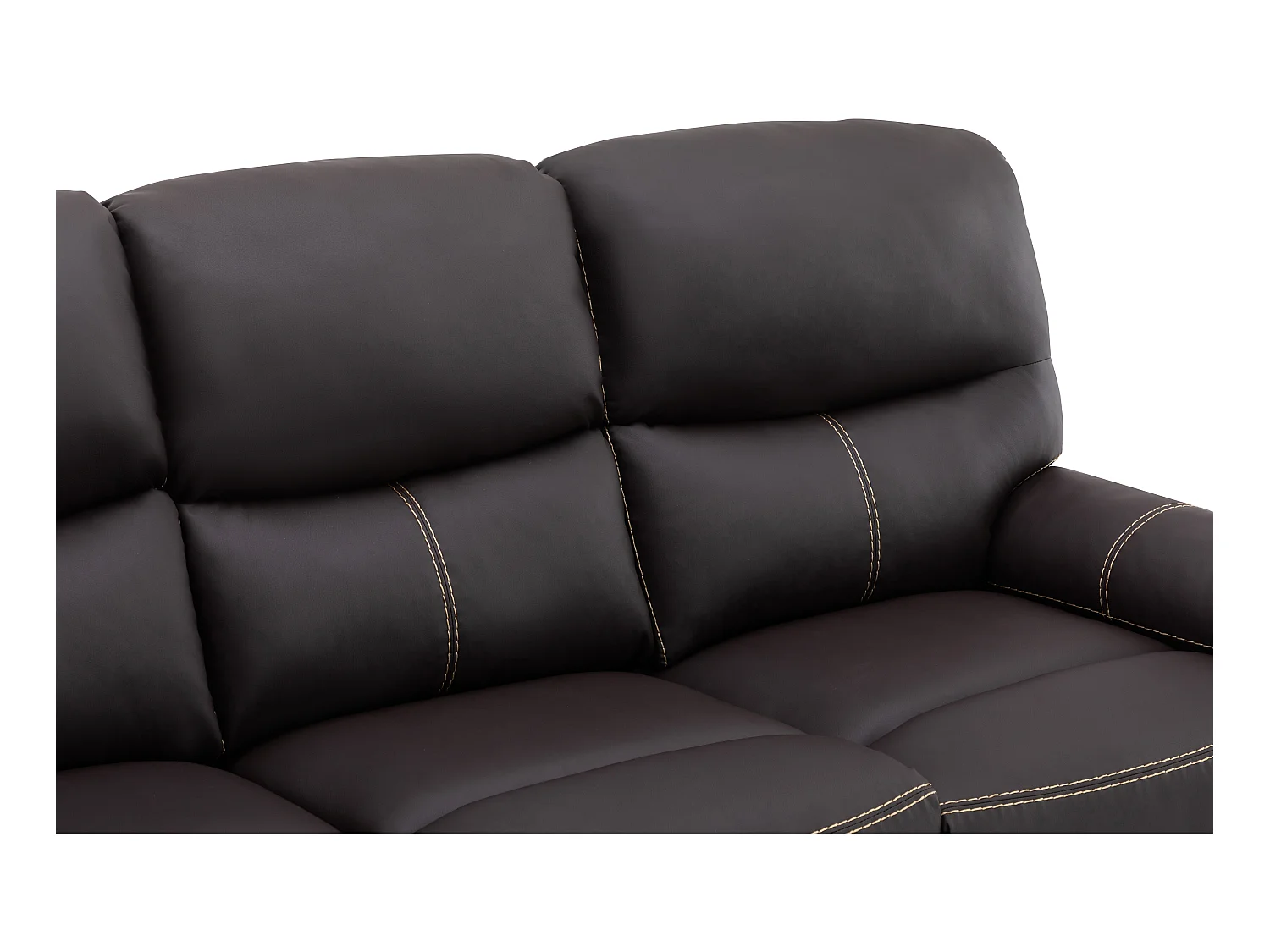 3+2 zitsbank in bruine kunstleer - CANBY