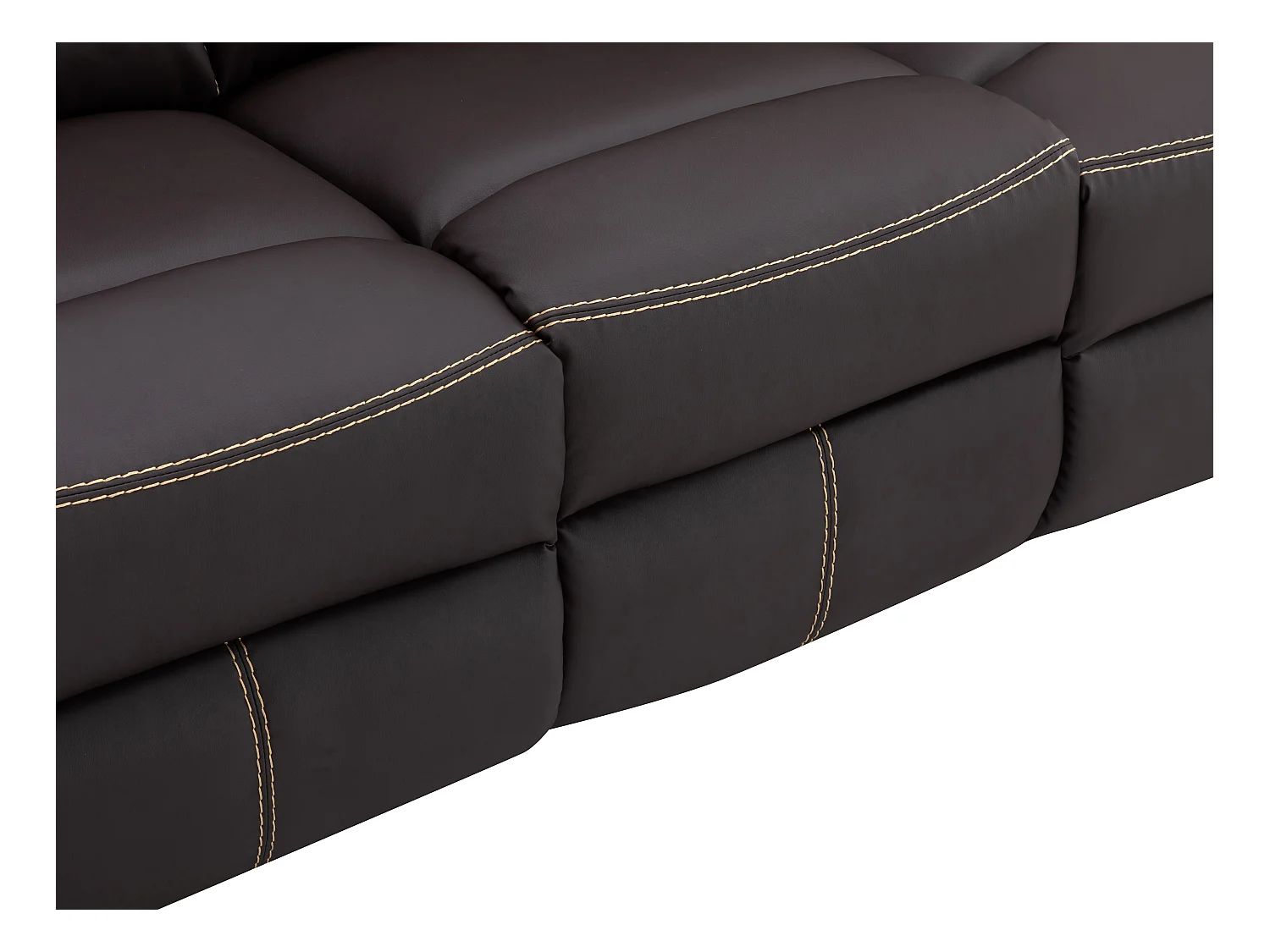 Kanapa 3-osobowa i fotel z funkcją relax z ekoskóry w kolorze brązowym CANBY