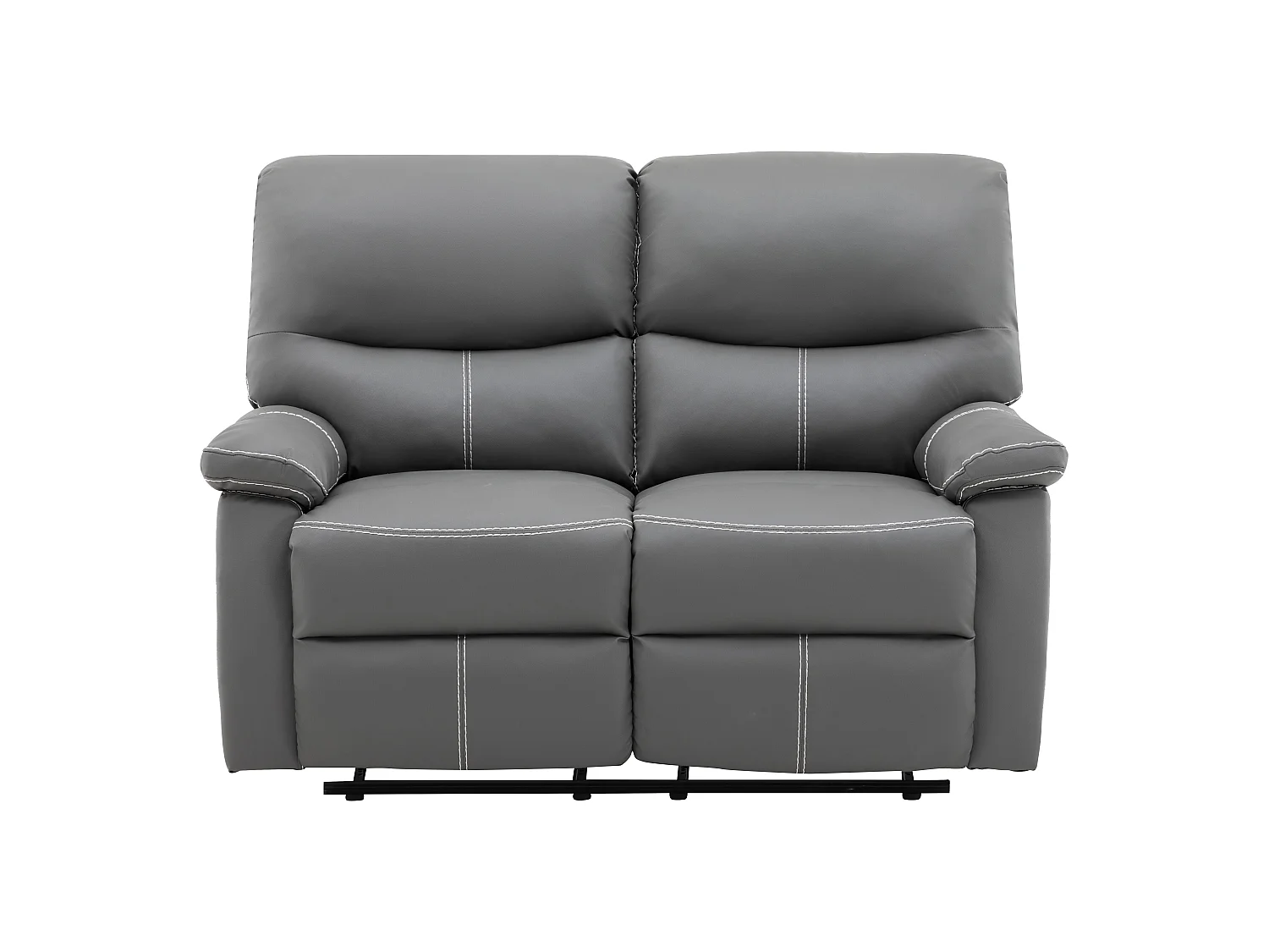 Kanapa 3+2-osobowa oraz fotel z funkcją relax z ekoskóry w kolorze szarym CANBY