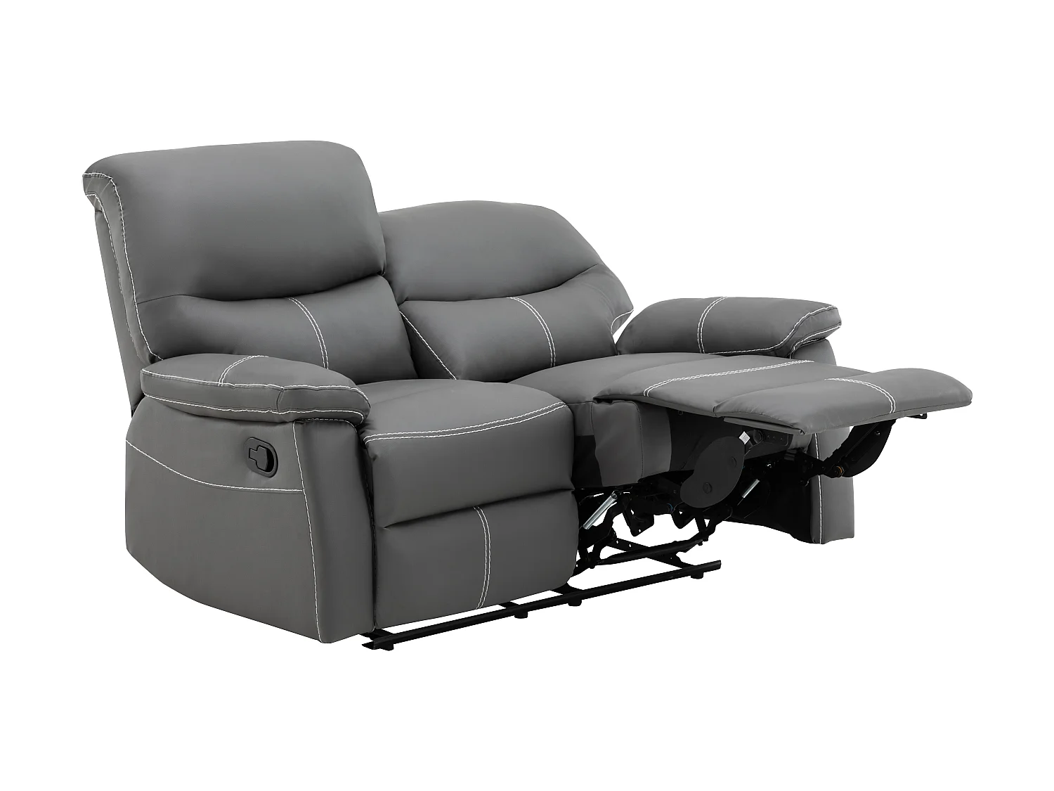 Canapés 3 places 2 places et un fauteuil relax en simili gris CANBY